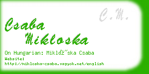 csaba mikloska business card